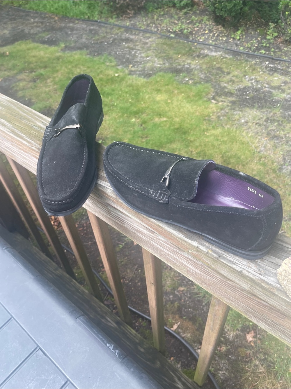Vera Gomma men'/ Black Suede Slip-On Loafers